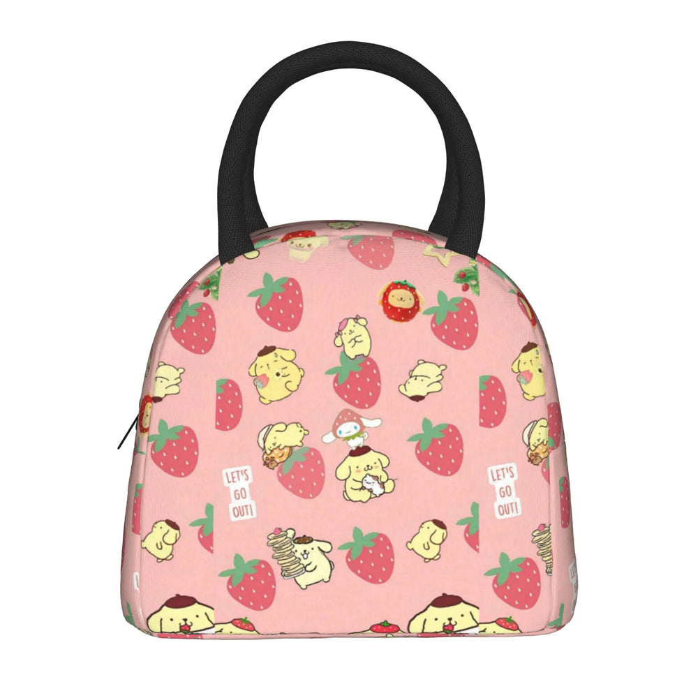 Pompompurin Strawberry Lunch Bag – Pink — front view