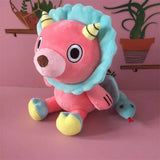 Side view of Chimera plush showing its snake-shaped tail