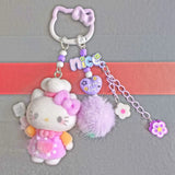 Hello Kitty Pom-Pom Keychain — Purple