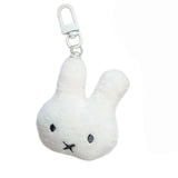 Miffy White Plush Head Bag Charm — front view