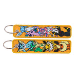 Eeveelutions Pokémon Embroidered Keychain — yellow-bordered group artwork