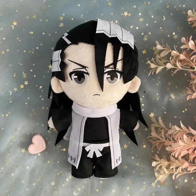 Byakuya Kuchiki plush with long black hair, white hair ornaments and a white scarf