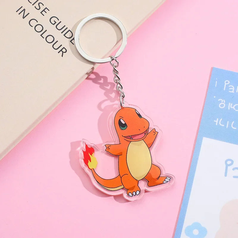 Orange Charmander flat keychain with flame-tipped tail
