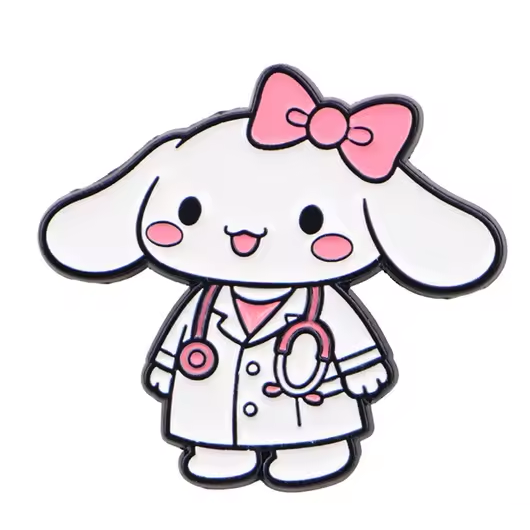 Cinnamoroll Doctor Enamel Pin – Pink Bow