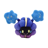Purple Cosmog Pokémon plush with smiling black face and blue star-patterned clouds
