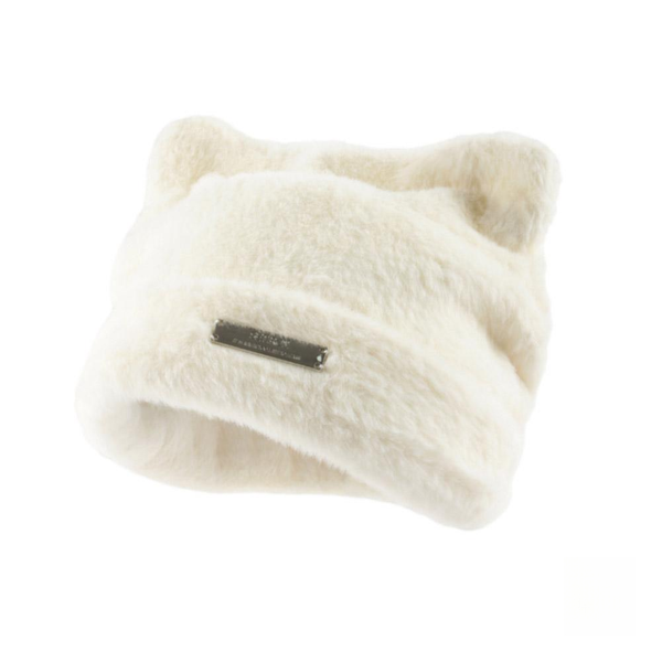 Cream Cat-Ear Beanie