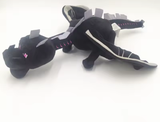 Black 60 cm Ender Dragon plush with gray wing trim and purple details