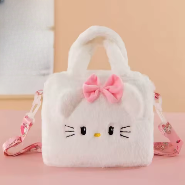 Hello Kitty Plush Handbag with Pink Bow