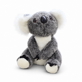 Gray 13 cm koala plush with fluffy white ears, a black nose, and white chest and paw pads