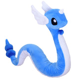 Blue Dragonair Pokémon plush with white belly and wing-shaped ears