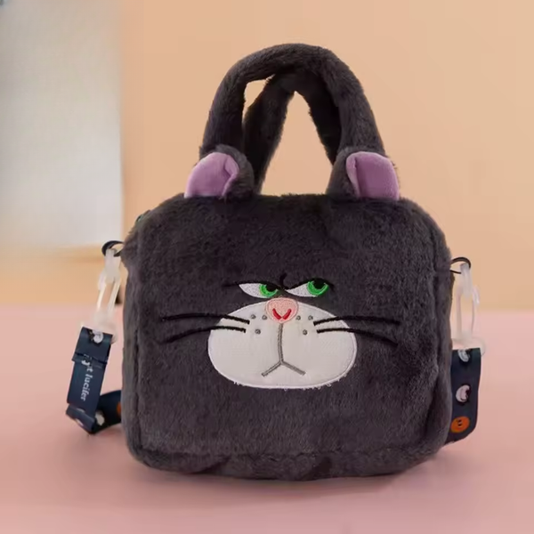 Lucifer Cat Plush Handbag with Shoulder Strap