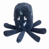 Dark blue Minecraft squid plush with spread tentacles and pale blue pixel markings