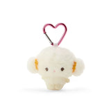 Cogimyun mini plush keychain with wheat decorations and pink heart clasp