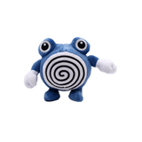 Blue Poliwhirl Pokémon plush with white hands and a black-and-white spiral belly