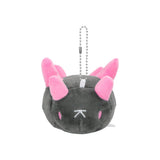 Dark Pyukumuku Pokémon plush bag charm with pink spikes and metal ball chain