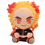 Kyojuro Rengoku Demon Slayer plush with yellow and red hair and flame-patterned white haori
