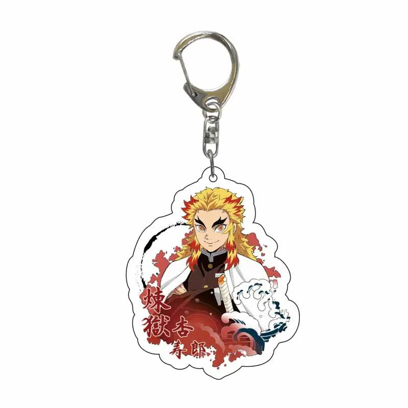 Kyojuro Rengoku Demon Slayer acrylic charm with silver-tone clasp
