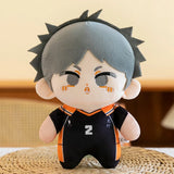 Koshi Sugawara plush with gray hair and a black number 2 volleyball uniform
