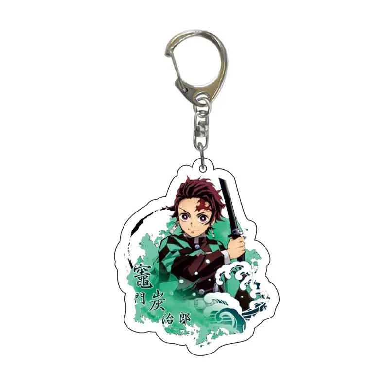 Tanjiro Kamado Demon Slayer acrylic charm with silver-tone clasp