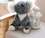 Gray 21 cm koala plush with fluffy white ears, a black nose, and white belly and paws