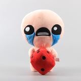 Crying Isaac plush holding a red die