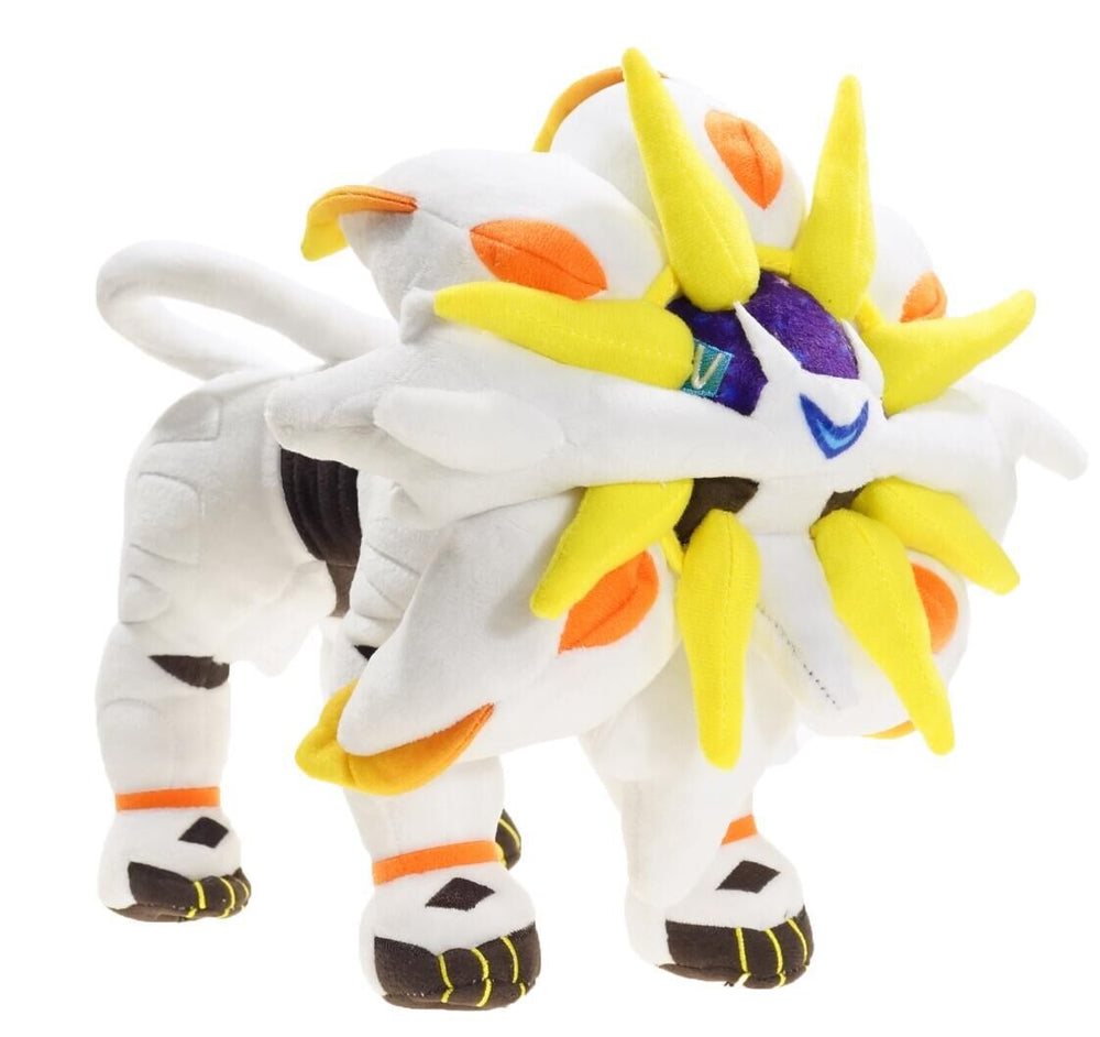 Solgaleo white lion Pokémon plush with a yellow mane and black paws