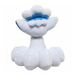 Alolan Vulpix Pokémon plush, rear view showing curled white tails and blue head tuft