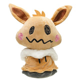 Mimikyu Eevee cosplay plush with tall brown ears, pink cheeks, and a white neck ruff