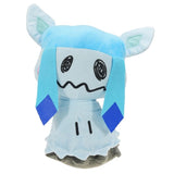 Mimikyu Glaceon cosplay plush with pale blue colors, pointed ears, and turquoise head flaps with dark blue tips