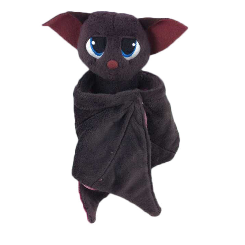 Mavis Dracula bat plush with wings wrapped around its body