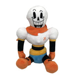 30 cm Papyrus Undertale skeleton plush with orange scarf, gloves, and boots and blue shorts