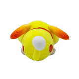Back of Oatchi plush showing orange ears and round white tail