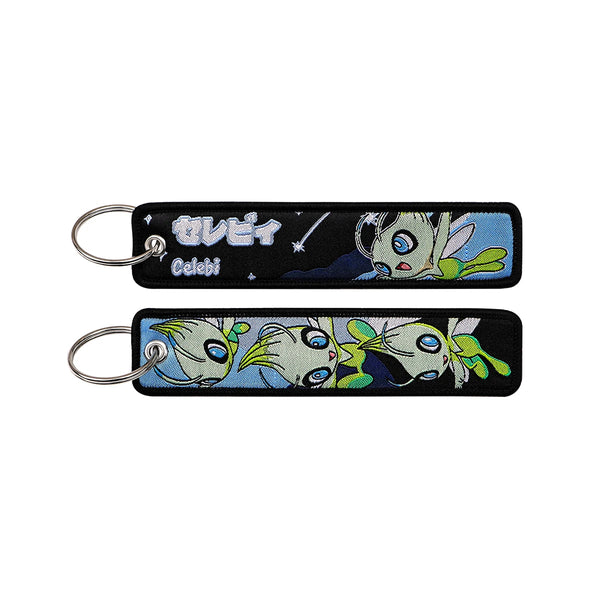 Celebi Pokémon Embroidered Keychain