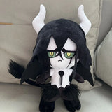 Ulquiorra Cifer Bleach plush with white horns, green eyes, black wings and a long tail