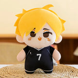 Atsumu Miya Haikyu plush with blond hair and black number 7 volleyball uniform