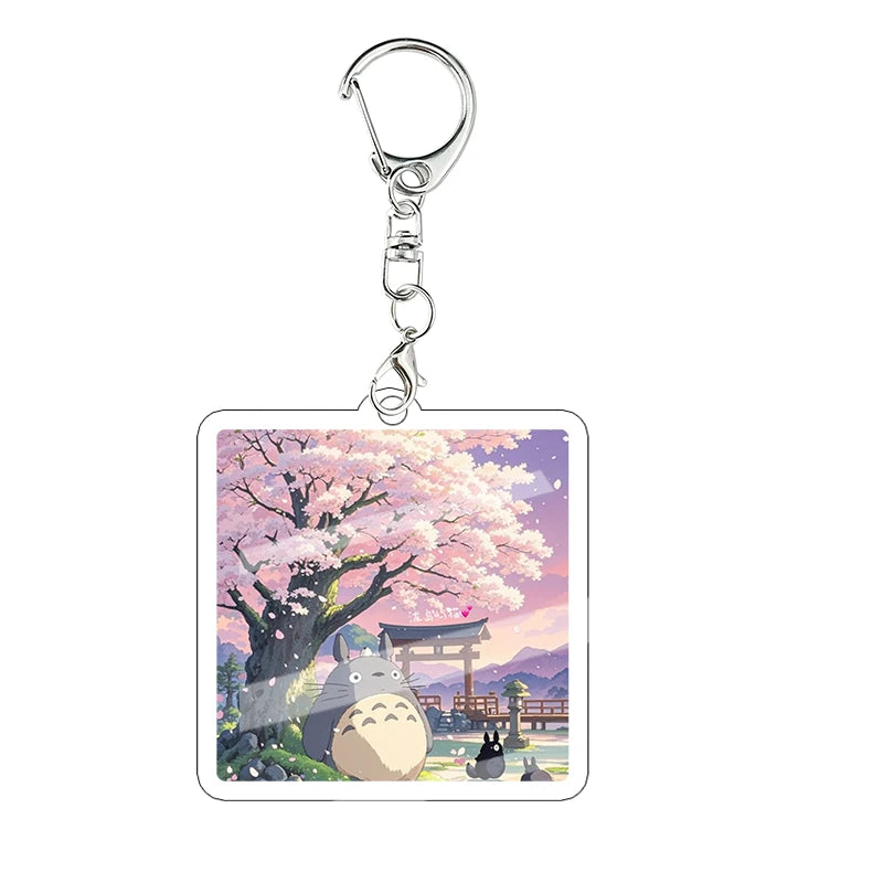 Totoro Cherry Blossom Acrylic Keychain — Cherry blossom Totoro