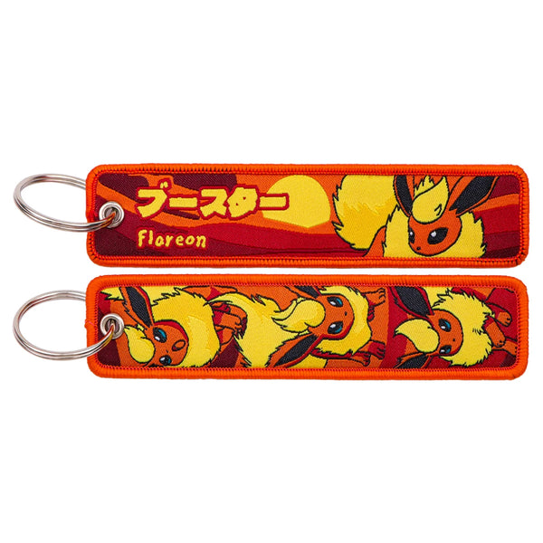 Flareon Pokémon Embroidered Keychain – 13 cm