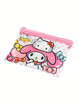 My Melody Clear Zip Pouch — pink zip and character print