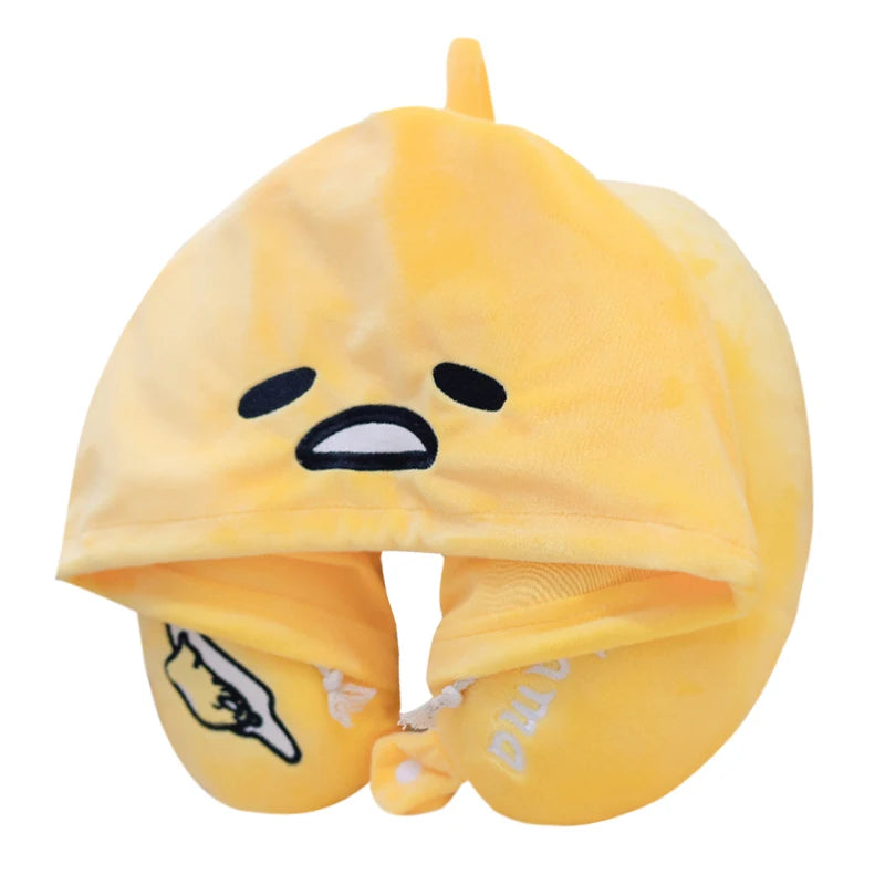 Gudetama Hooded Neck Pillow — front view