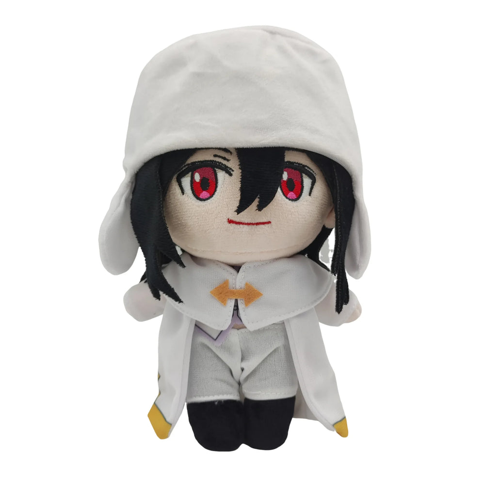 Fyodor Dostoyevsky Bungo Stray Dogs plush in a white hat and outfit with red embroidered eyes