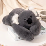 Gray long-arm koala plush with fluffy white ears and a black nose, 30 cm