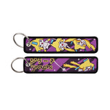 Jirachi Pokémon Embroidered Keychain — purple star artwork