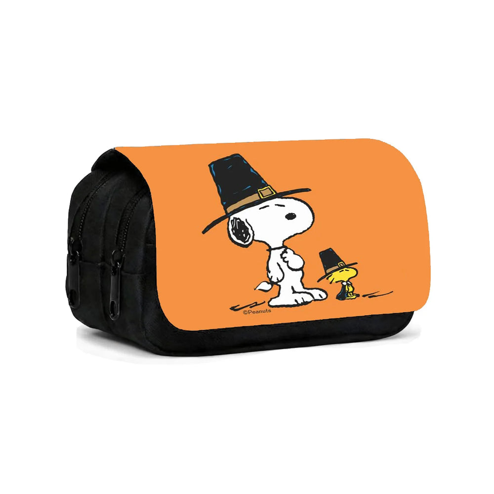 Snoopy & Woodstock Thanksgiving Pencil Case — front view