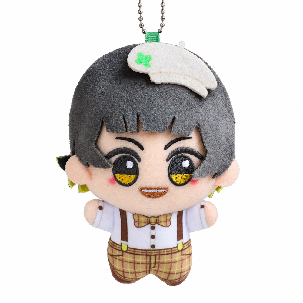 Meguru Bachira plaid-outfit mini plush from Blue Lock, approximately 12 cm