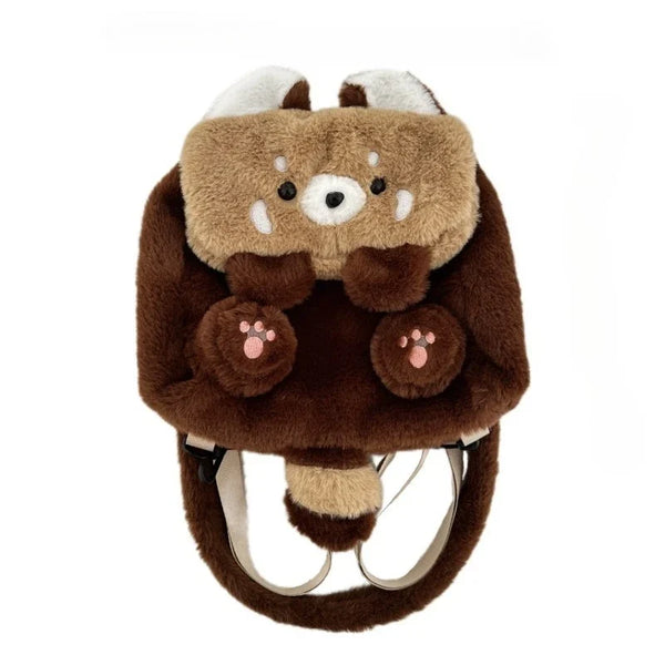 Brown Woodland Animal Plush Backpack