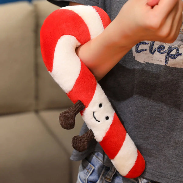 Smiling Candy Cane Plush – 30 cm