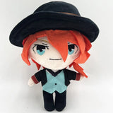 Chuuya Nakahara plush with red-orange hair, a black hat and a teal vest
