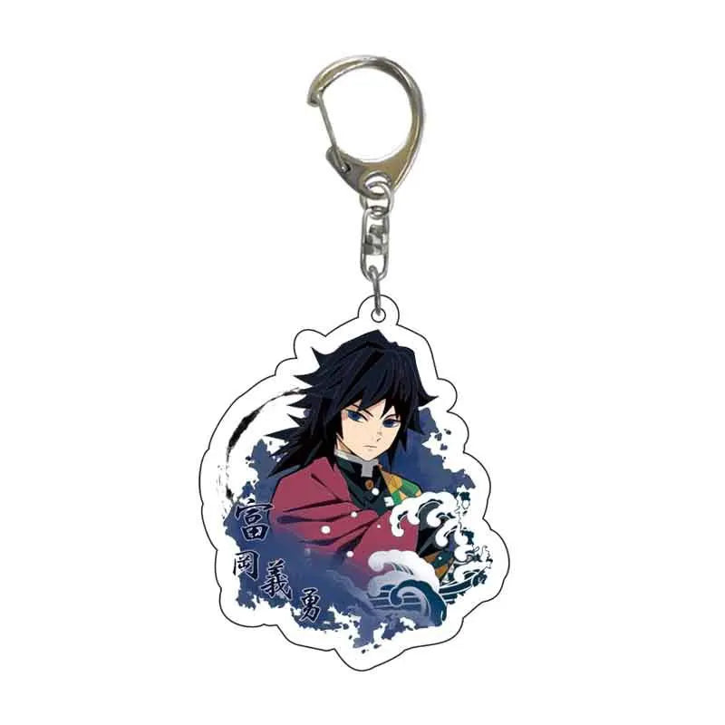 Giyu Tomioka Demon Slayer acrylic charm with silver-tone clasp