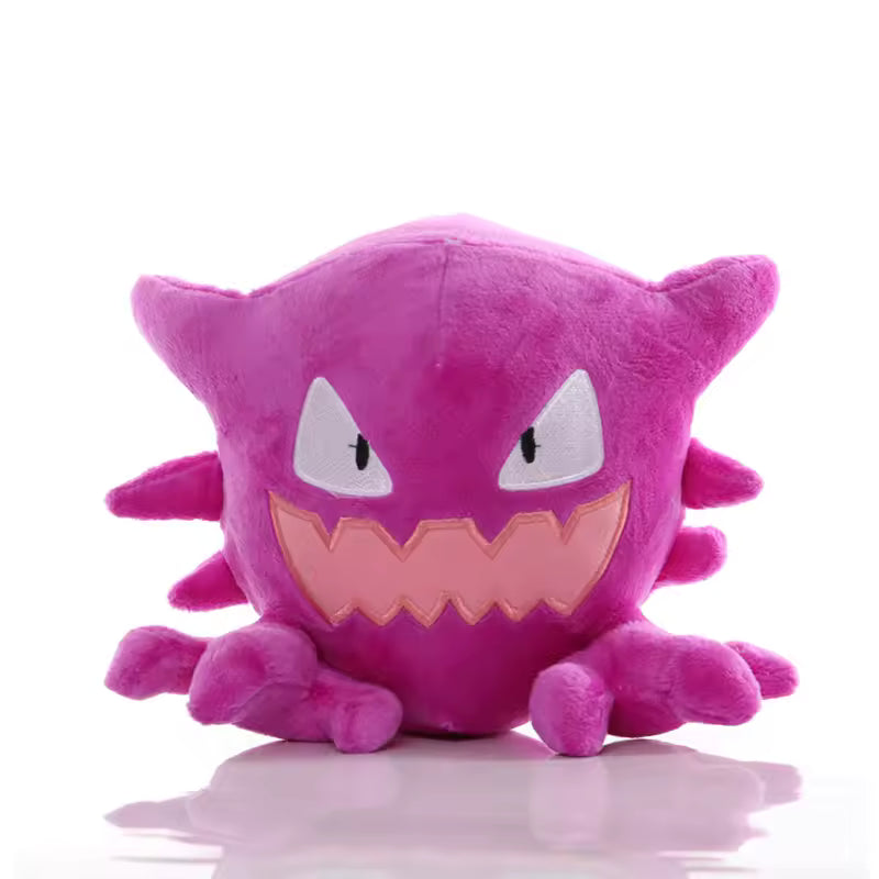 Purple Haunter Pokémon plush with pointed ears, white eyes and a wide grin