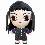 Illumi Zoldyck Hunter × Hunter mini plush with long black hair, brown eyes and purple sleeves